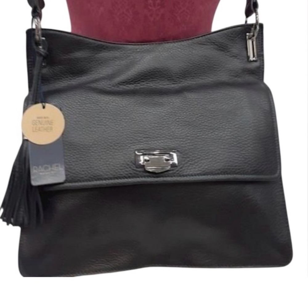 Luxurious Pebble Leather Black RACHEL Rachel Roy Shoulder, Crossbody Bag NW - Picture 2 of 12